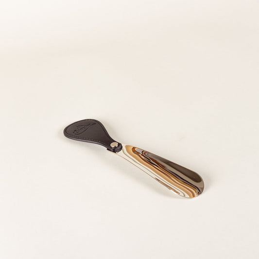 Saphir Médaille d'Or Black leather and metal shoe horn